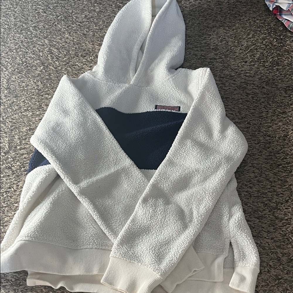 Cozy White and Navy Hoodie
